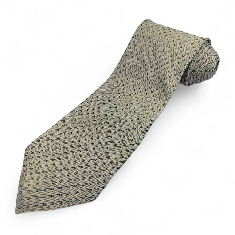 GIORGIO ARMANI Men's 100% Silk Necktie ITALY Designer Geometric Brown